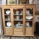 Pickled oak display bookcase