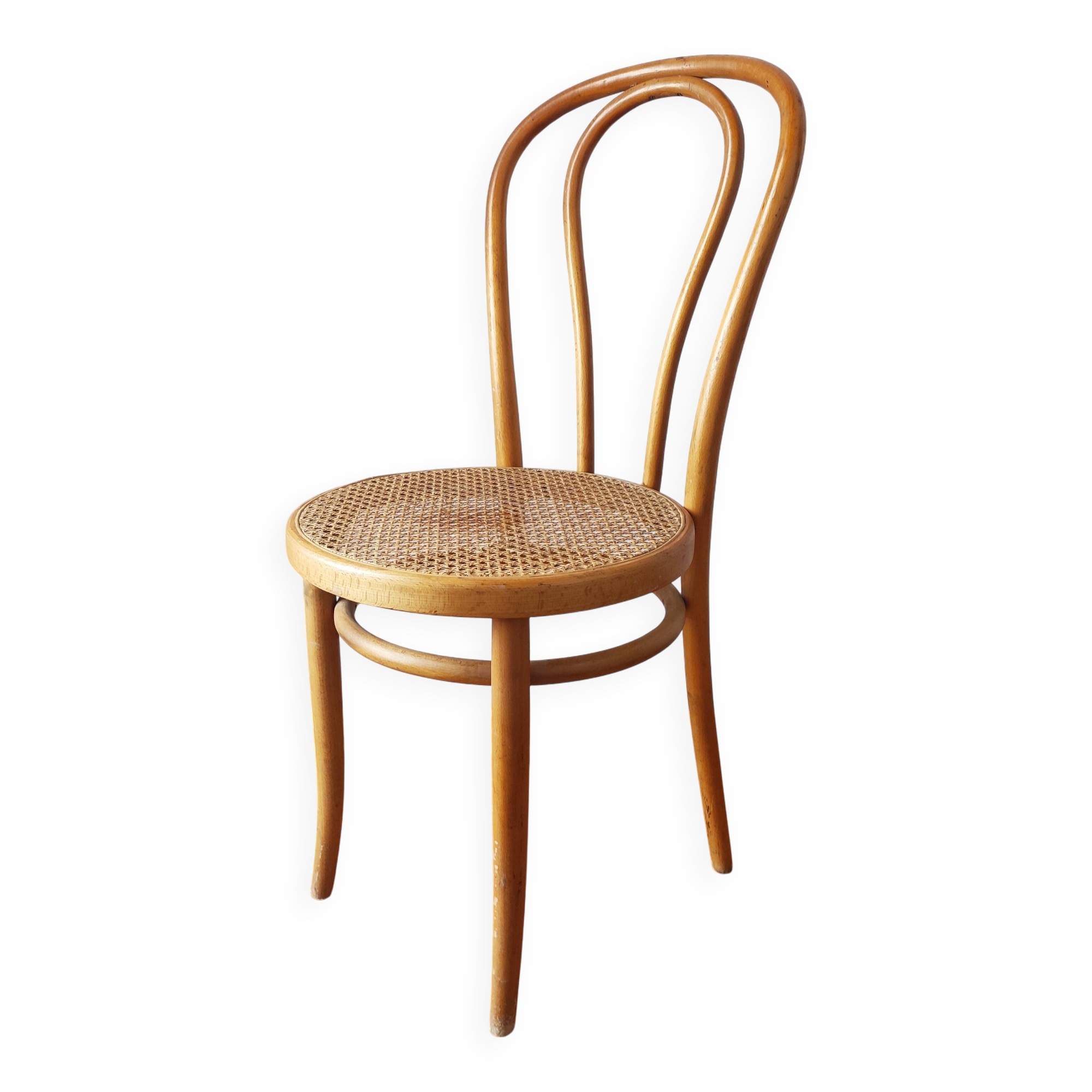 Chaise bistrot vintage assise en cannage
