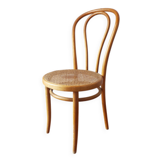 Chaise bistrot vintage assise en cannage