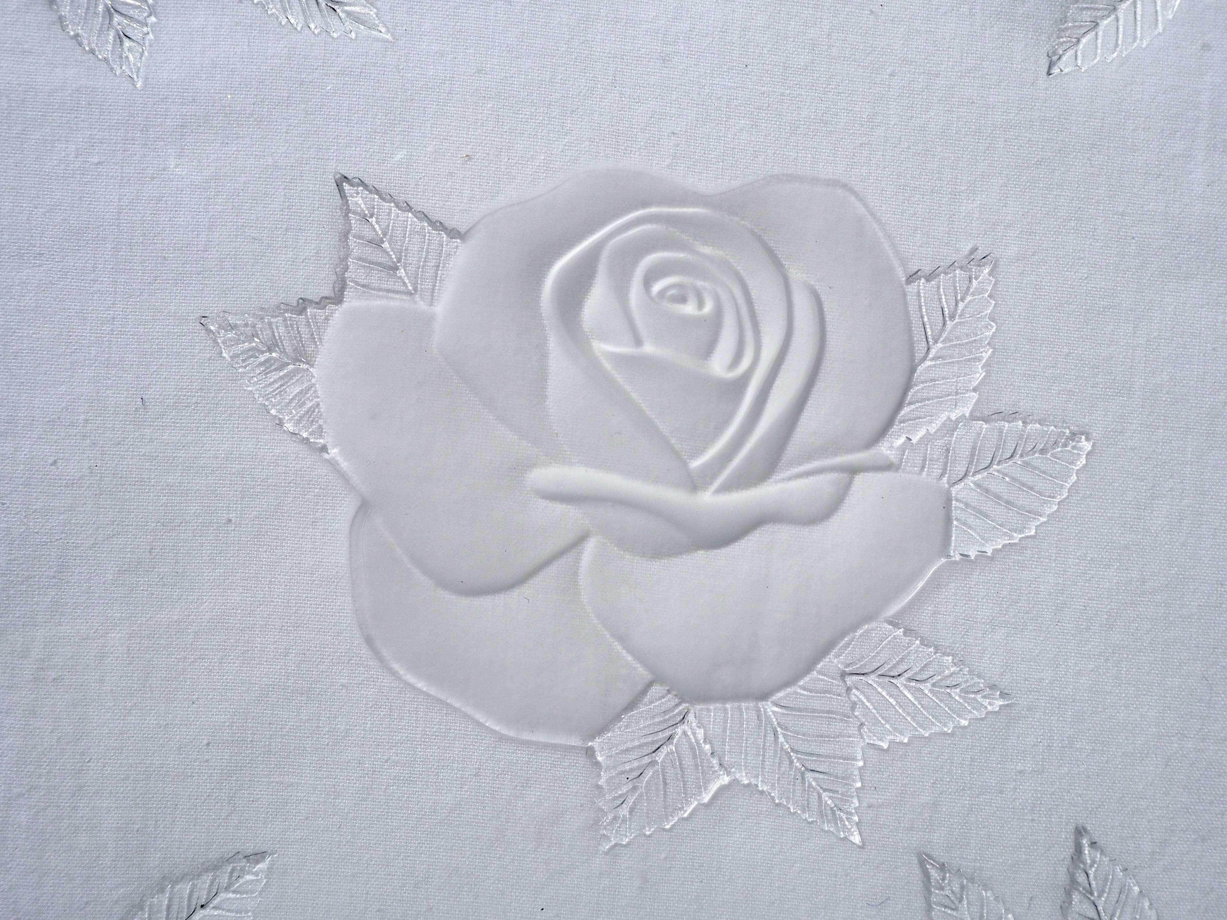 Plat à cake en verre motifs roses