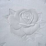 Plat à cake en verre motifs roses