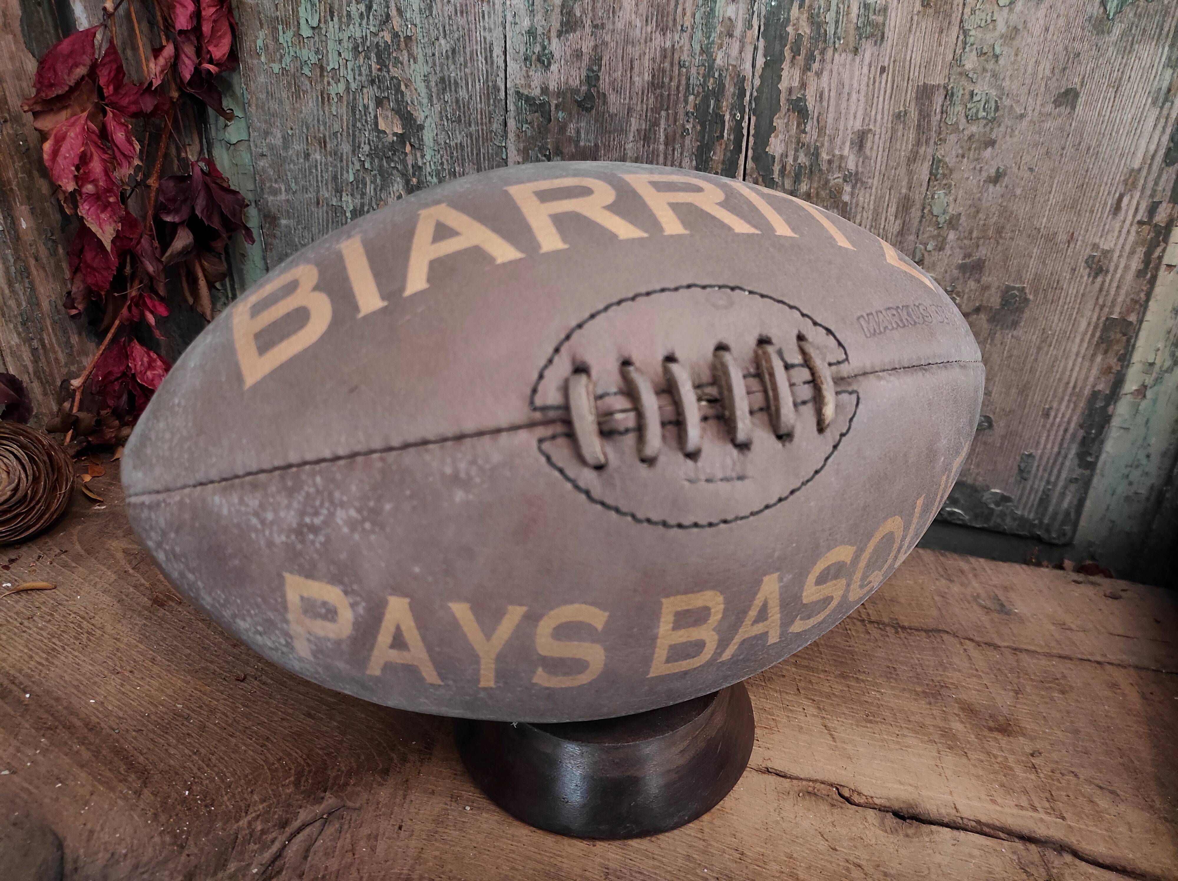 Vintage leather rugby ball Biarritz