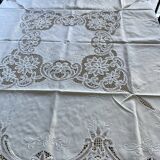 Old openwork embroidered tablecloth + napkins