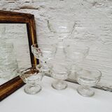 Set of 6 Art Deco glass cups