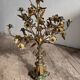 Pair of large 9-light altar candelabra, 19th century, in bronze and brass