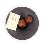 Black ceramic centerpiece on foot, La Bergerie Vallauris