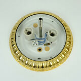Vintage soelken ceiling lamp textured glass and gilt aluminum 1970s - 2 available