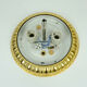 Vintage soelken ceiling lamp textured glass and gilt aluminum 1970s - 2 available