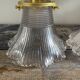 Pair of vintage holophane glass sconces electrified