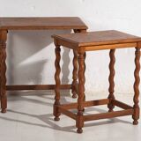 Swedish nesting tables in oak (c.1900) #128
