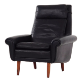 Fauteuil en cuir, design années 1970