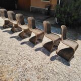 6 vintage rattan chairs dlg Verner PANTON