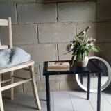 Table d'appoint bois et bambou noire