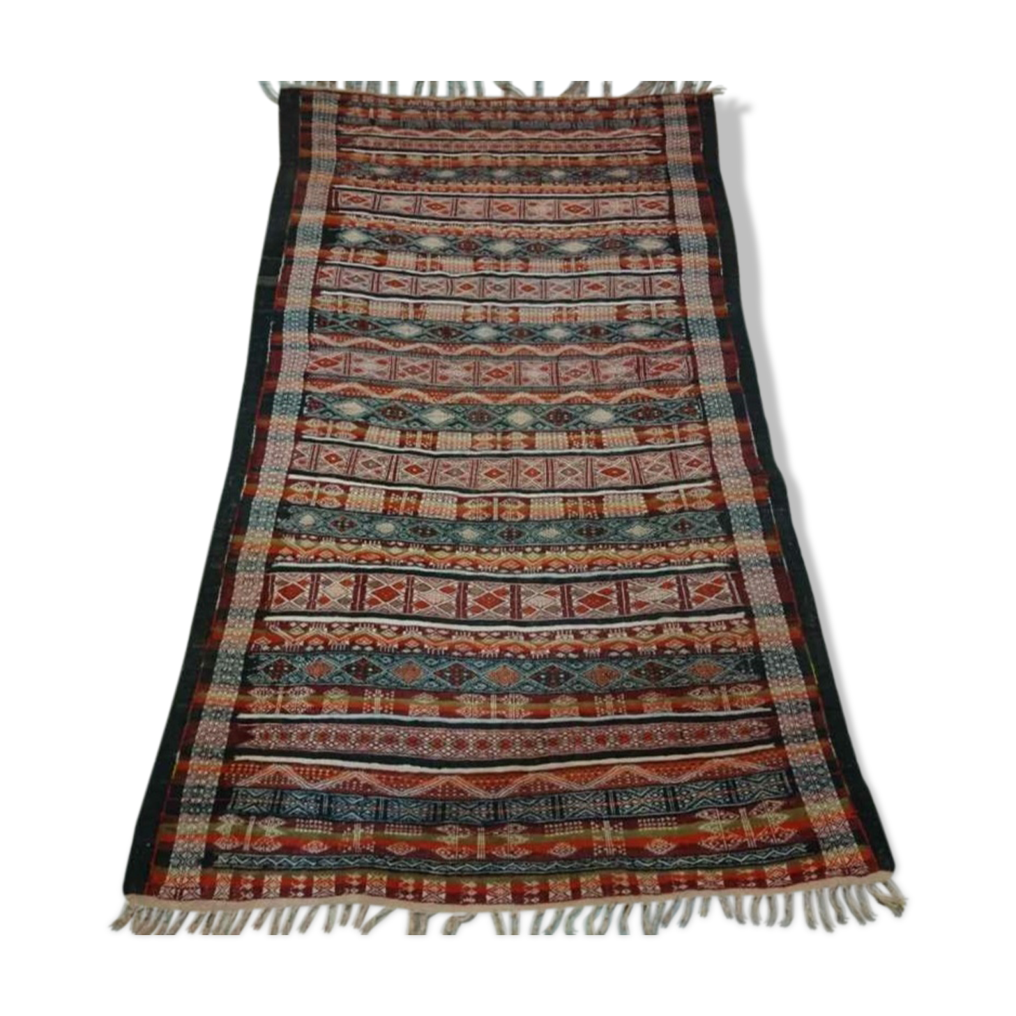 Carpet Berber kilim vintage 1970's handmade 145x250cm