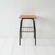 Vintage Scandinavian pine and metal side table