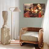 Peinture de scène intérieure antique du 19ème siècle
