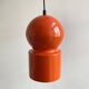 Lampe suspendue orange du milieu du siècle