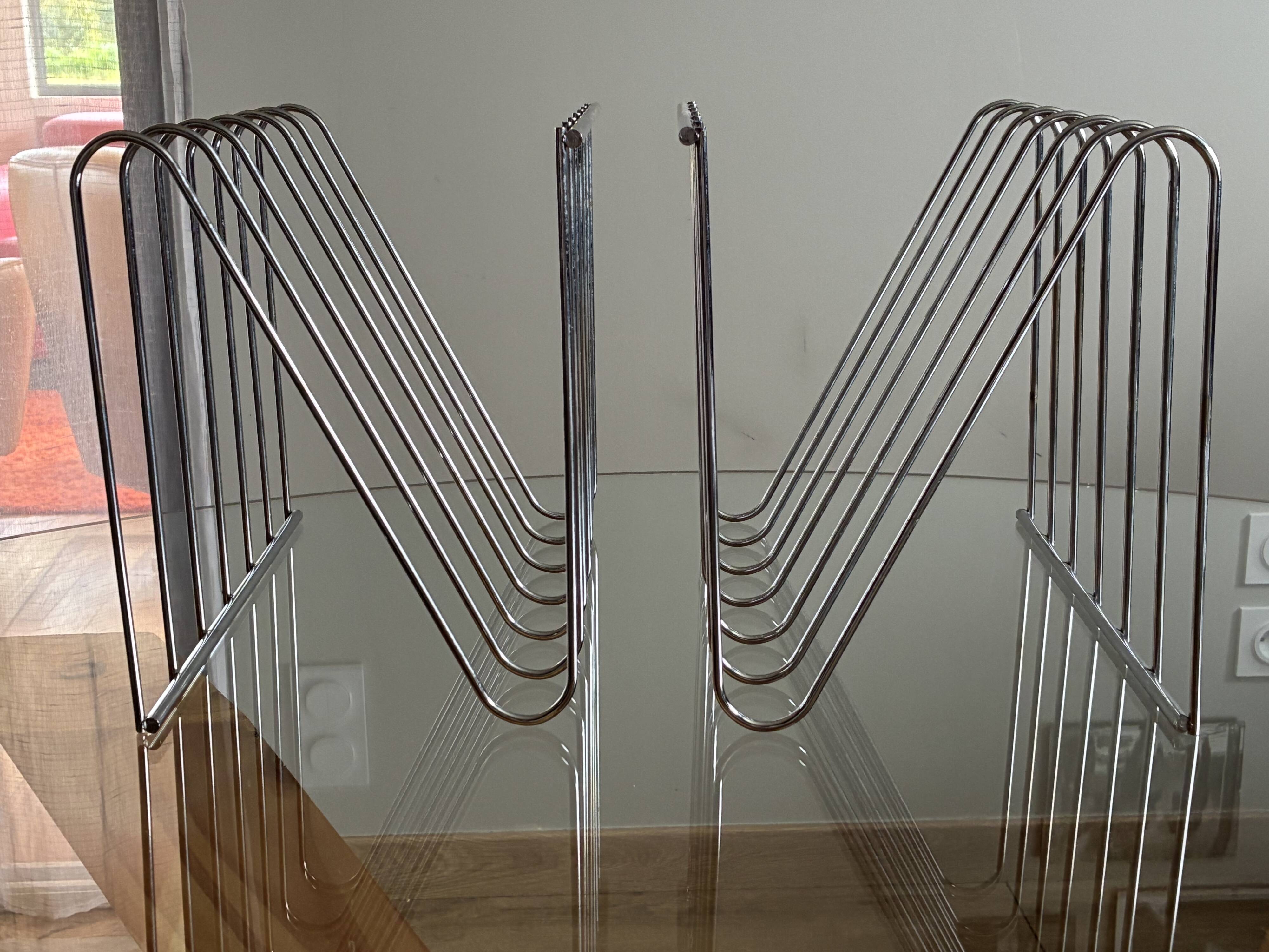 Pair of magazine or vinyl racks Z François Arnal