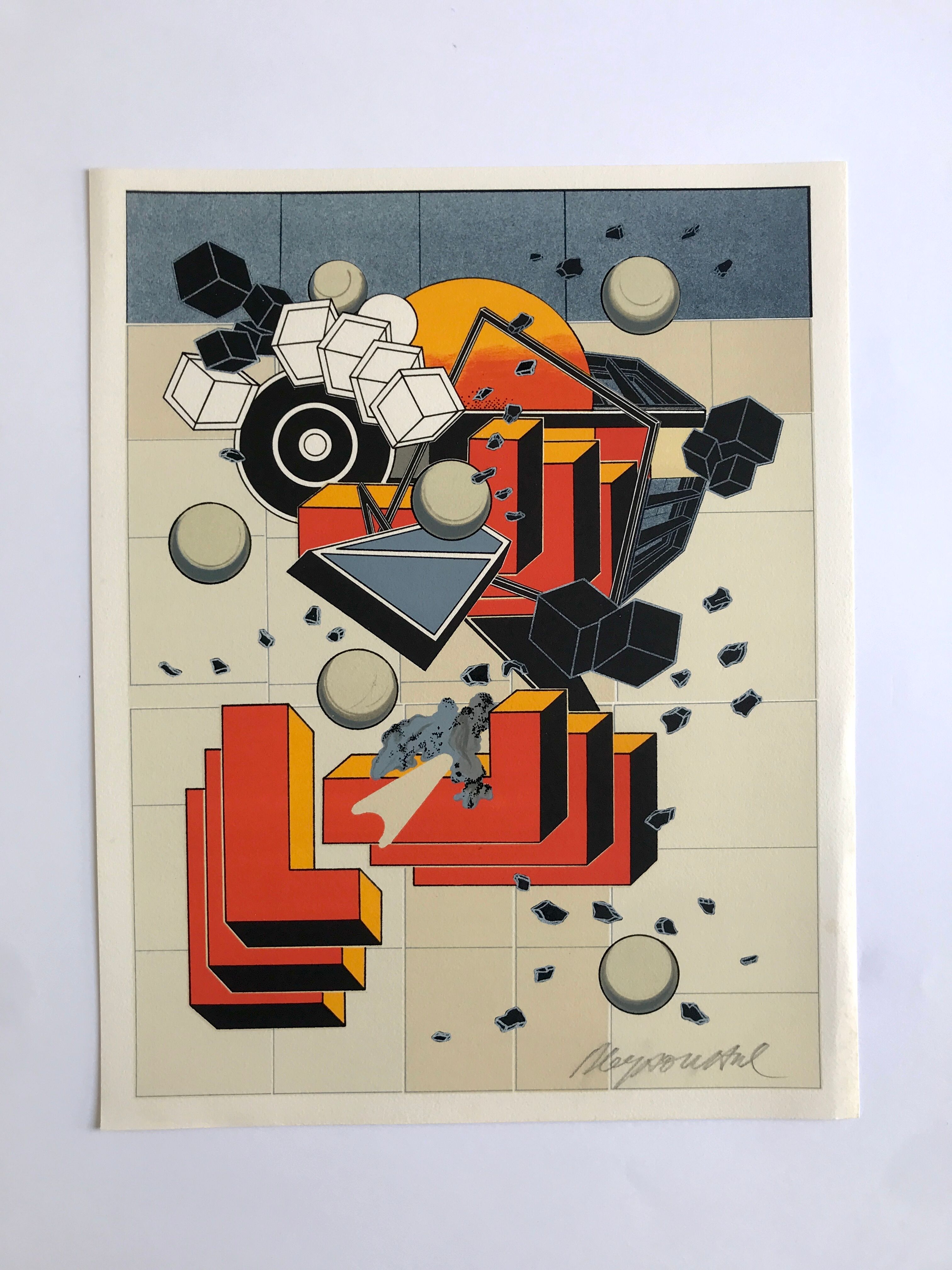 Alain le yaouanc un chantier, 1978. lithographie originale signée au crayon