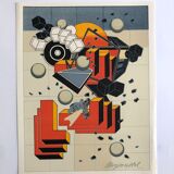 Alain le yaouanc un chantier, 1978. lithographie originale signée au crayon