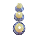 Set of 3 frosted glass and yellow opaline tulips — Vintage 1970