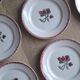 9 assiettes plates Badonviller fleurs