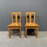 Set of 2 painted Swedish chairs