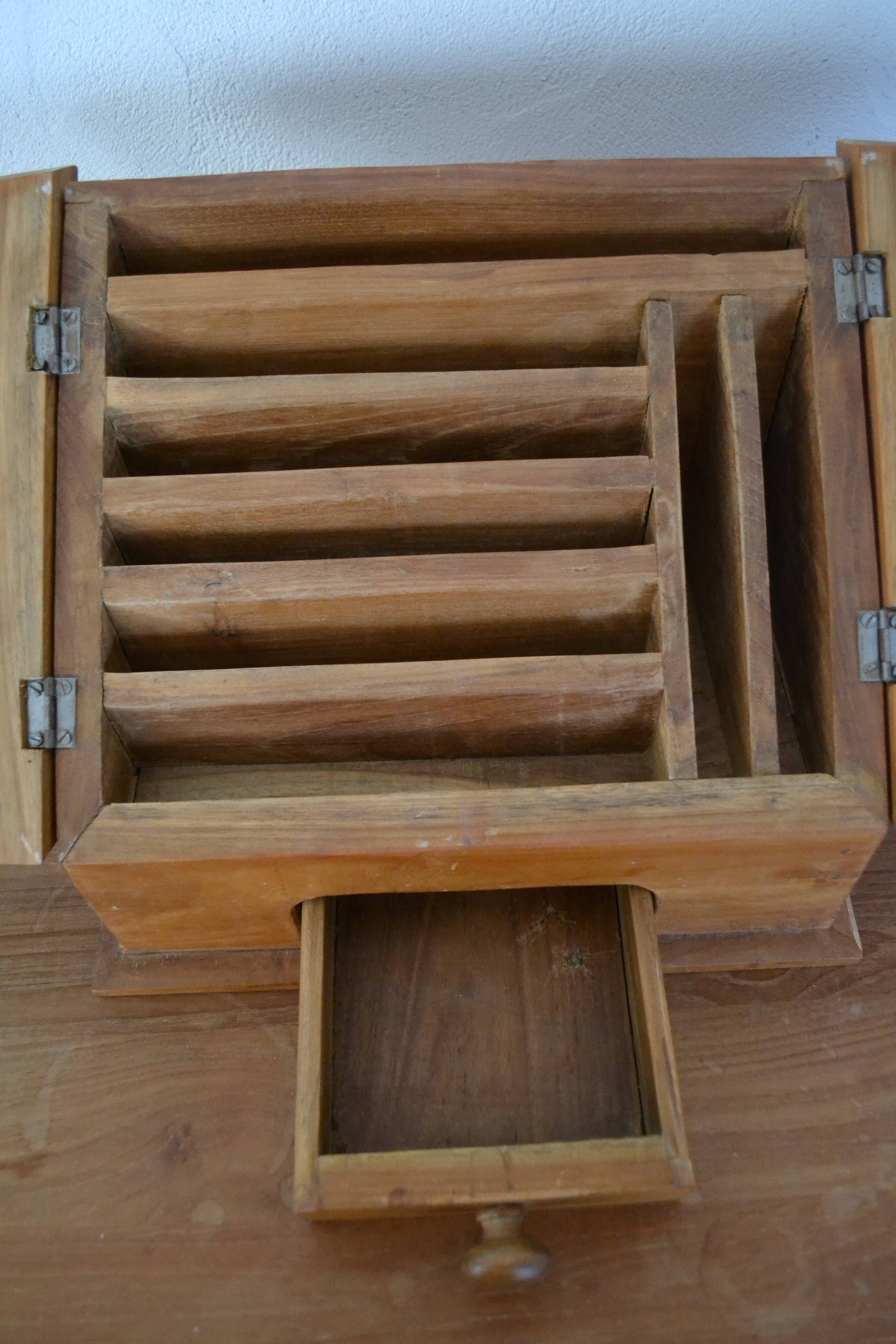 Wooden mail storage box