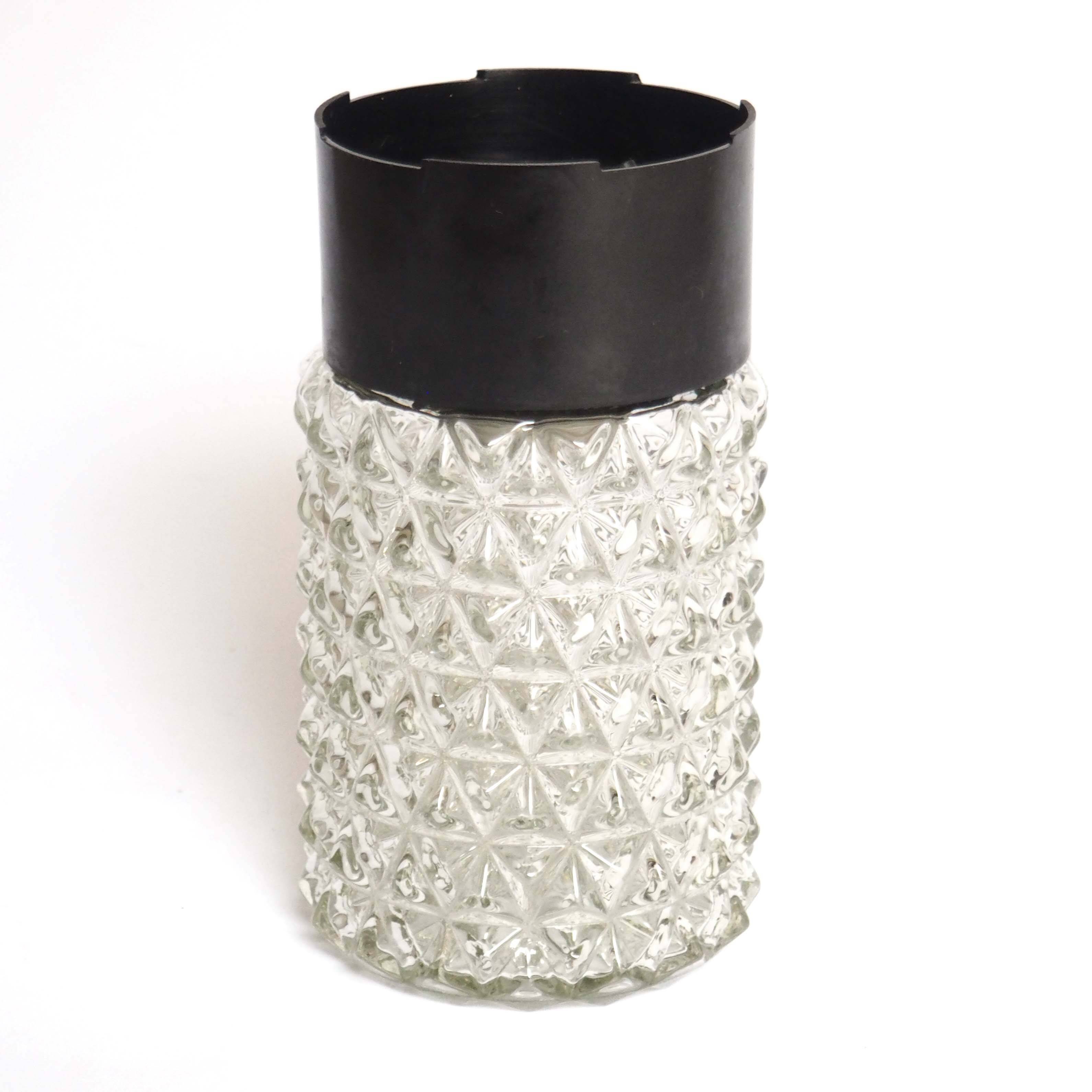 Molded glass cylinder ceiling light