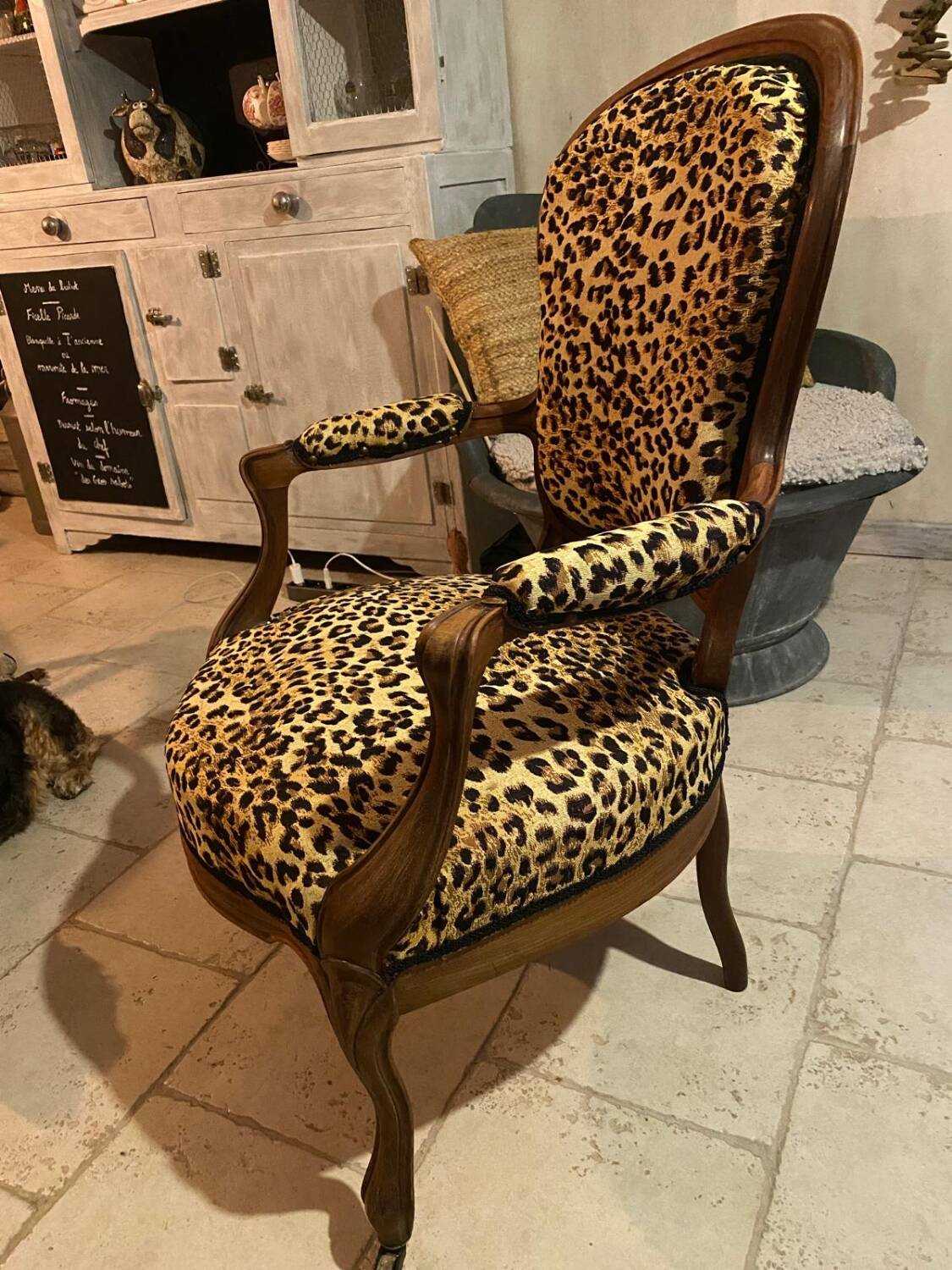 Louis Philippe period Leopard armchair