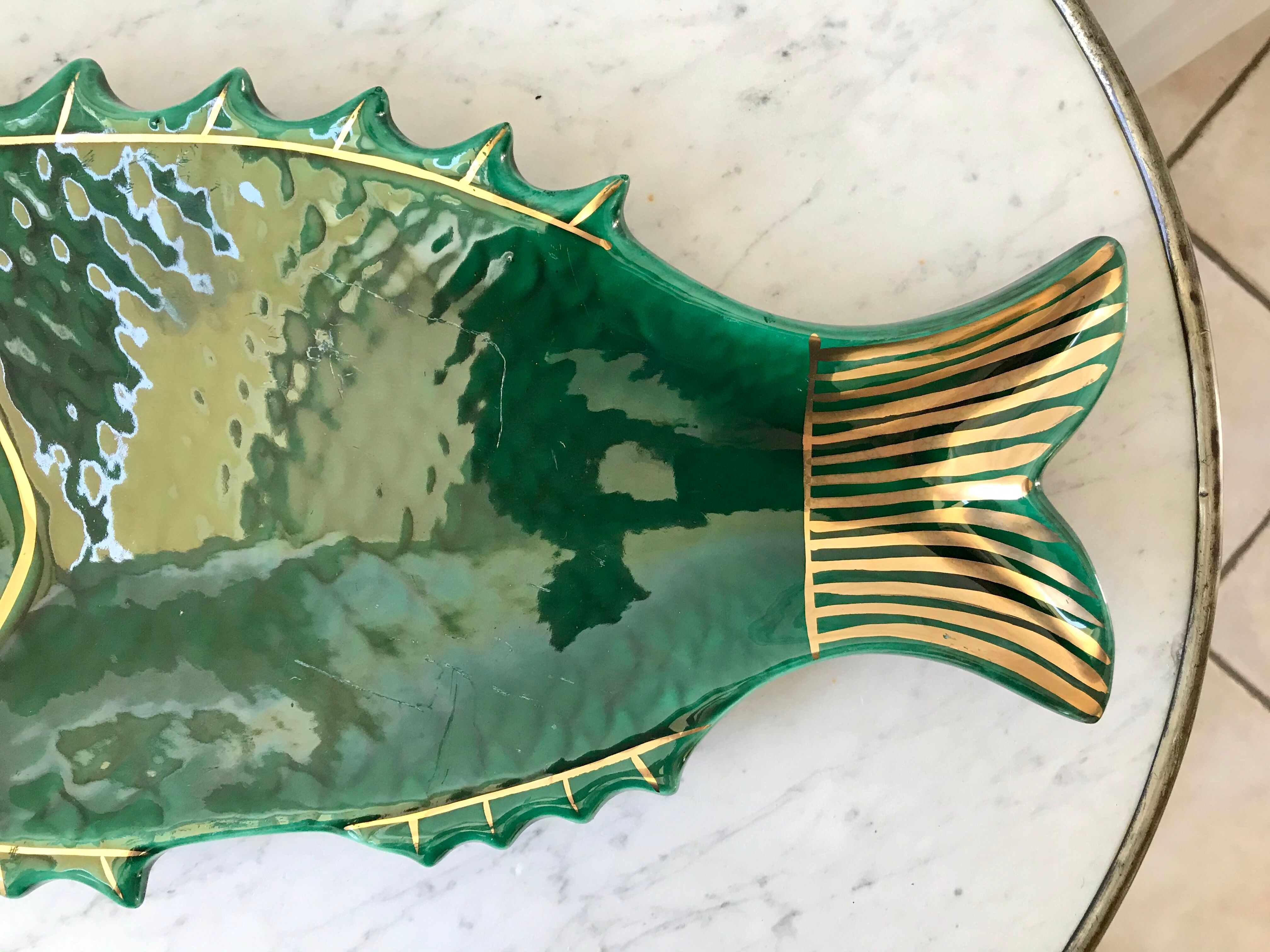 Fish dish in green and golden slurry 50s
