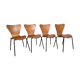 Set of 4 molded wooden chairs circa 1950