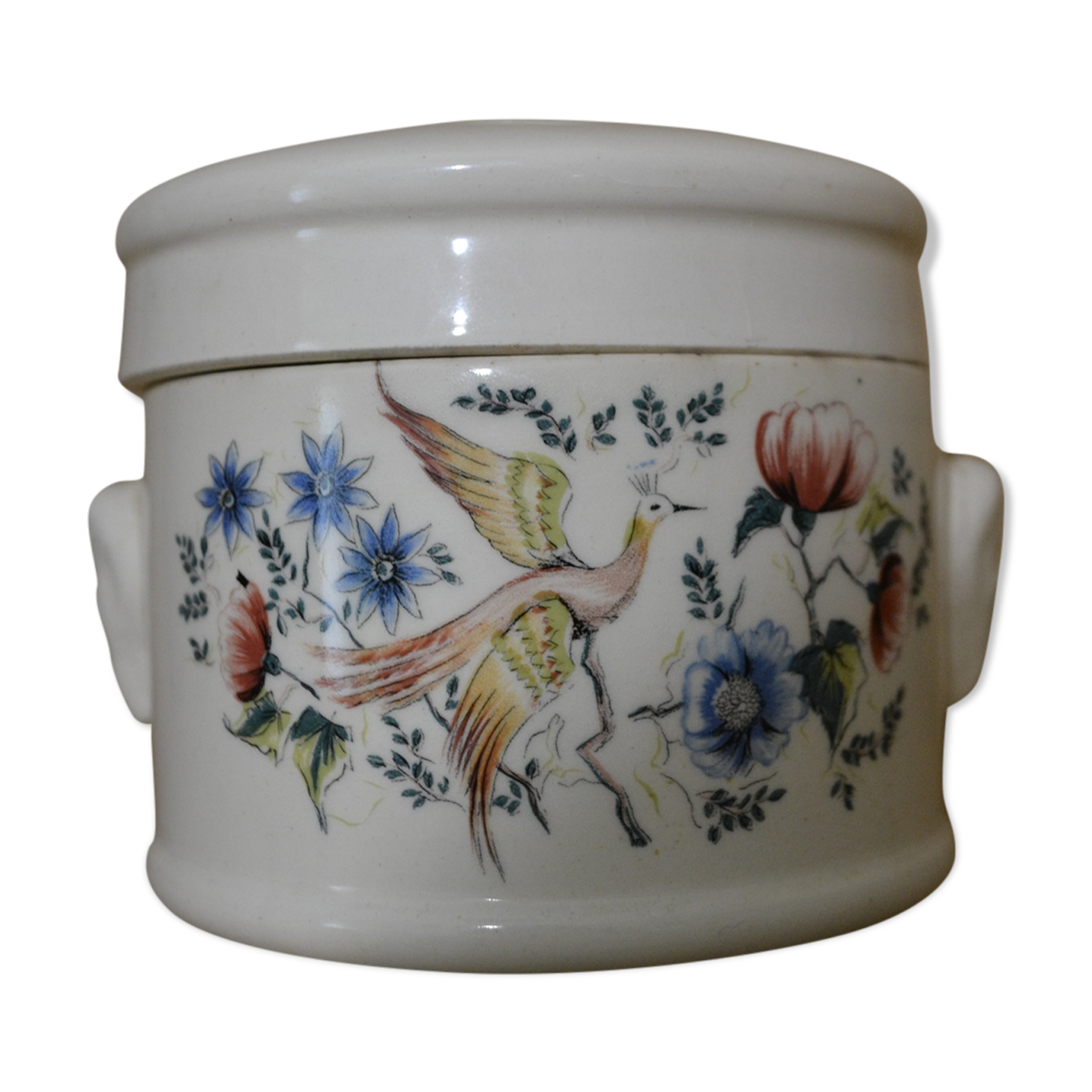 Blue bird pot Sarreguemines