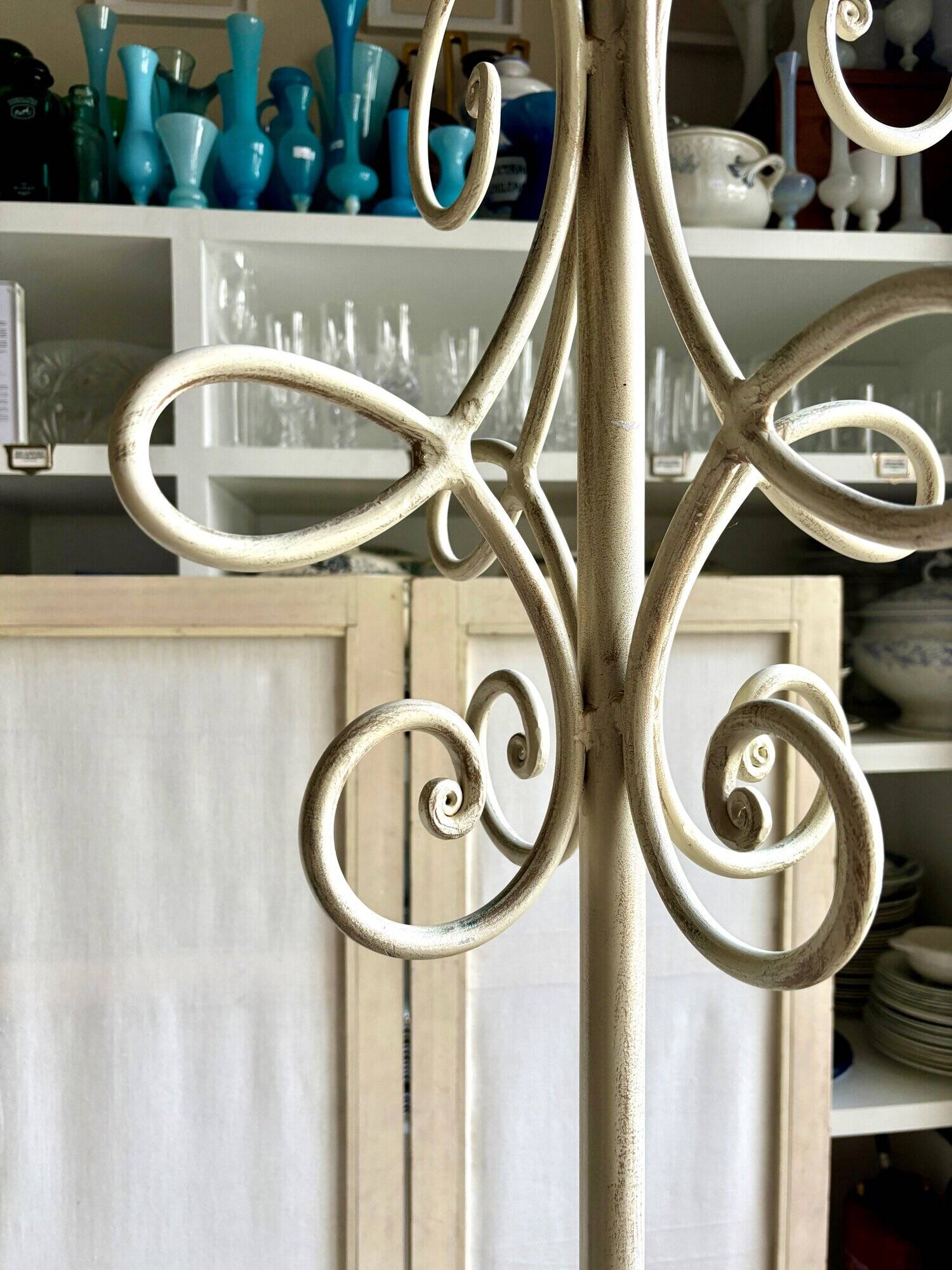White metal coat rack