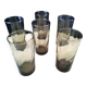 6 smoke-coloured glasses, torso effect, 1970s