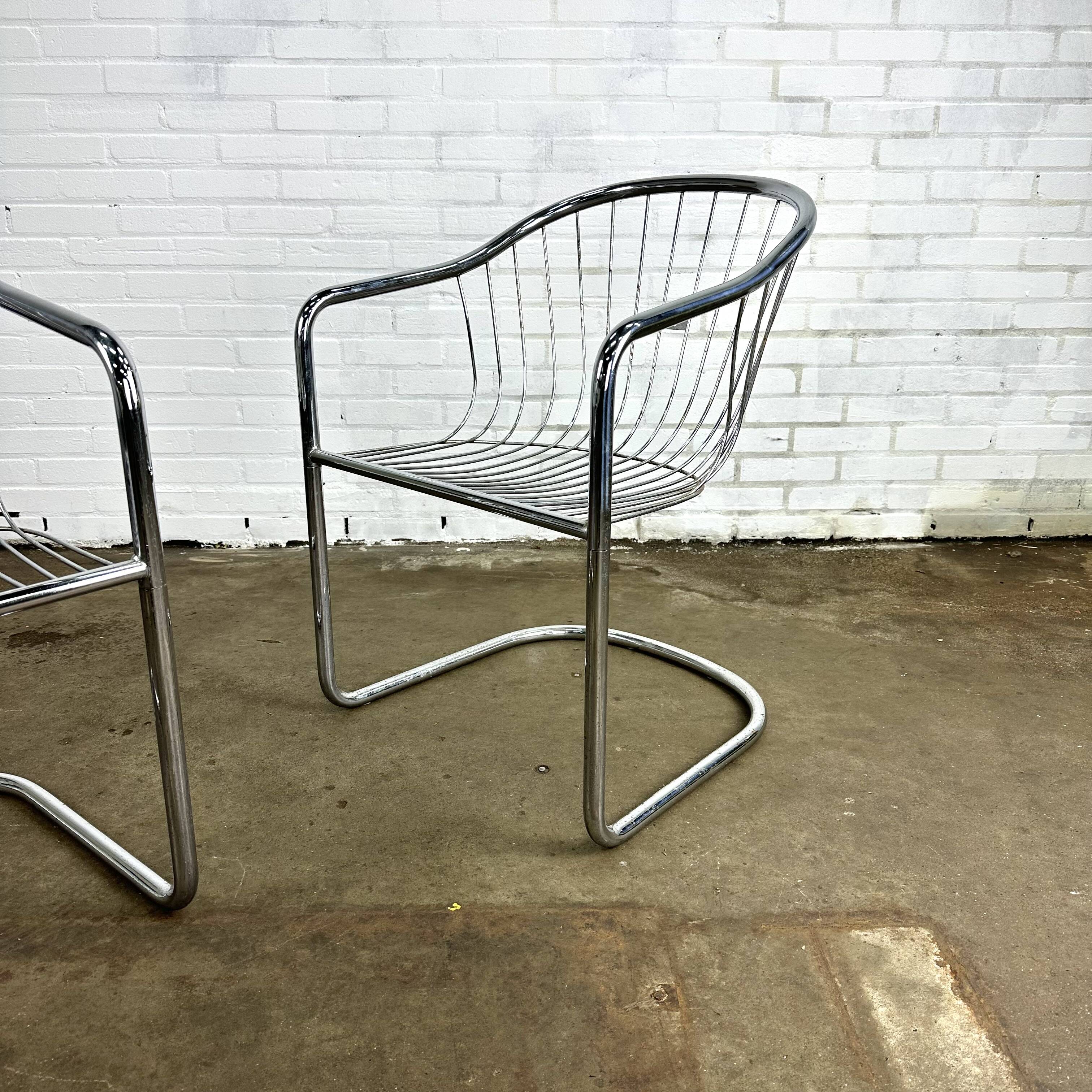 Vintage chrome wire chairs
