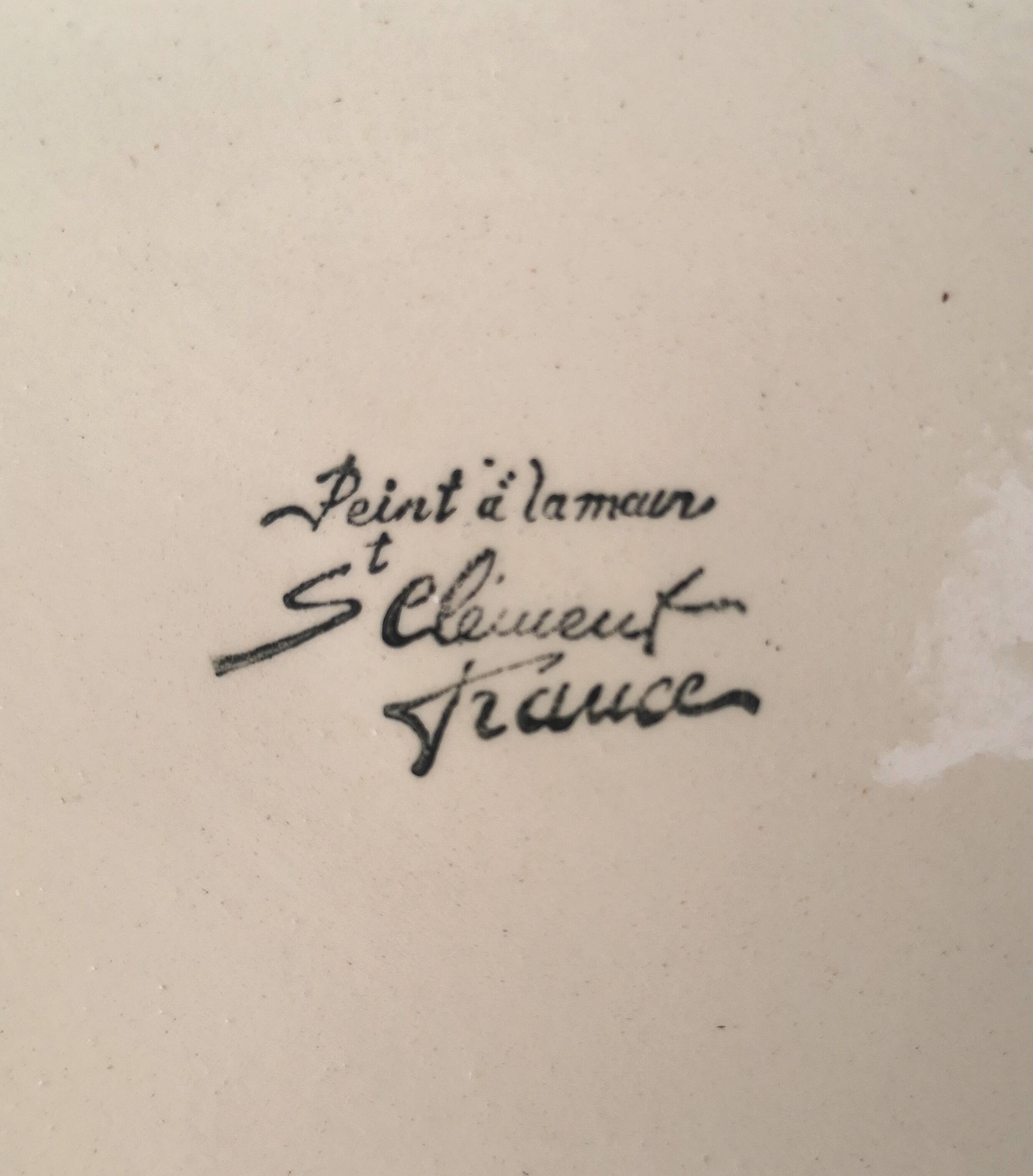 Old barbotine plate, St Clément factory