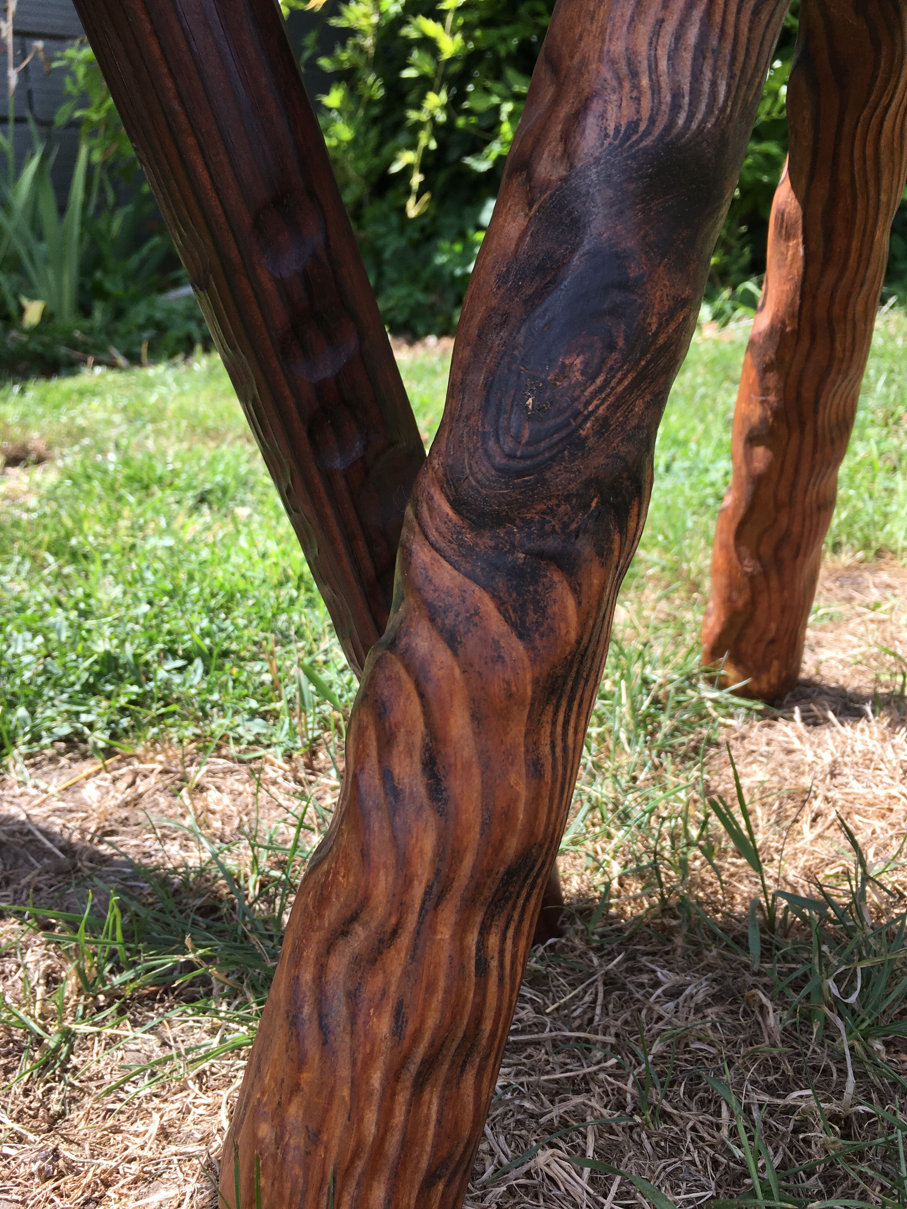 Pair of brutalist tripod stools