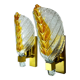 Pair of "leaf" wall lamps by Carl Fagerlund, orange Murano glass, Germany, 1970