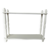 Old wall shelf, in turned wood, white lacquered, 1950s