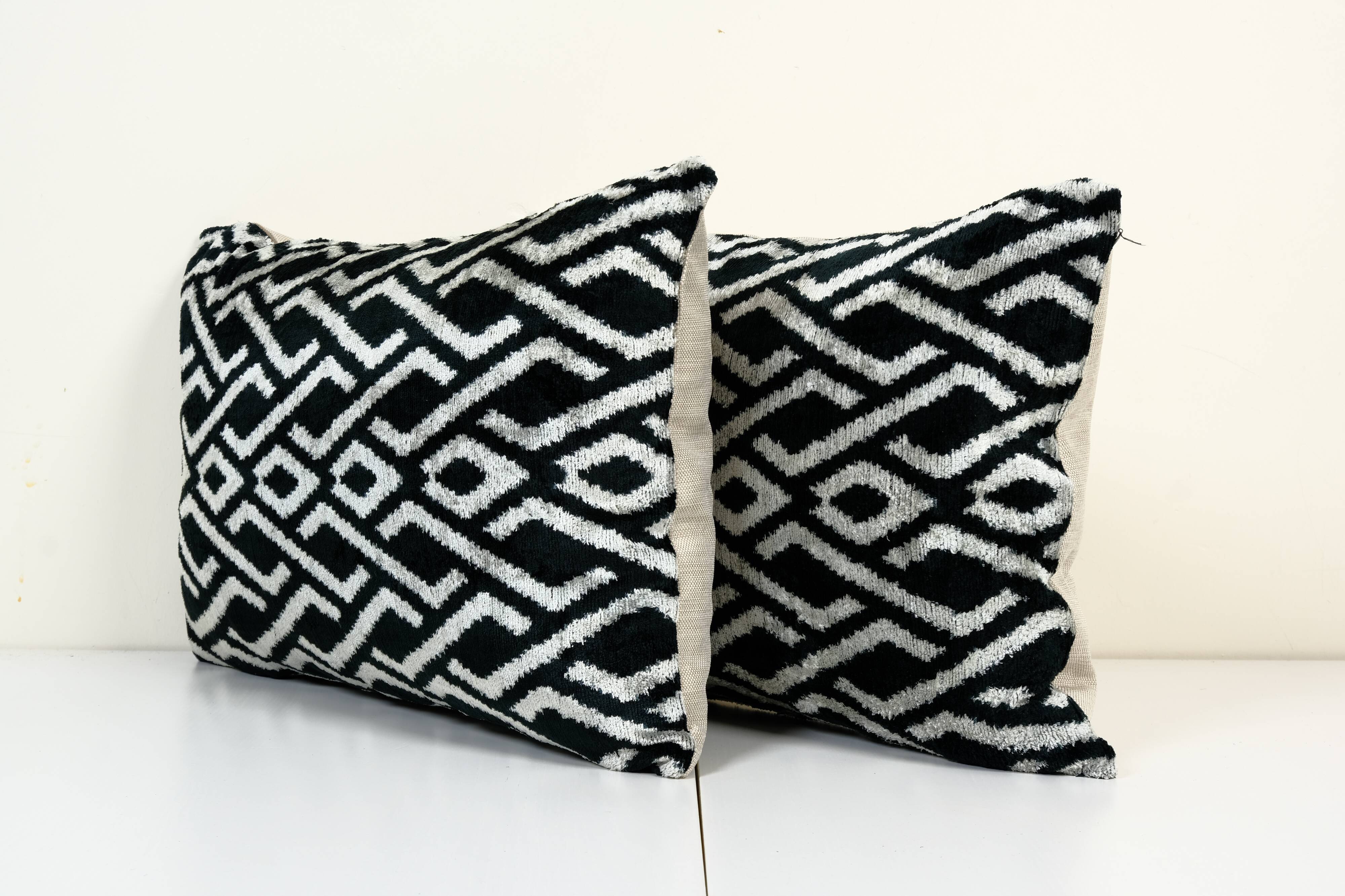 Matching Ikat Velvet Pillow Cover