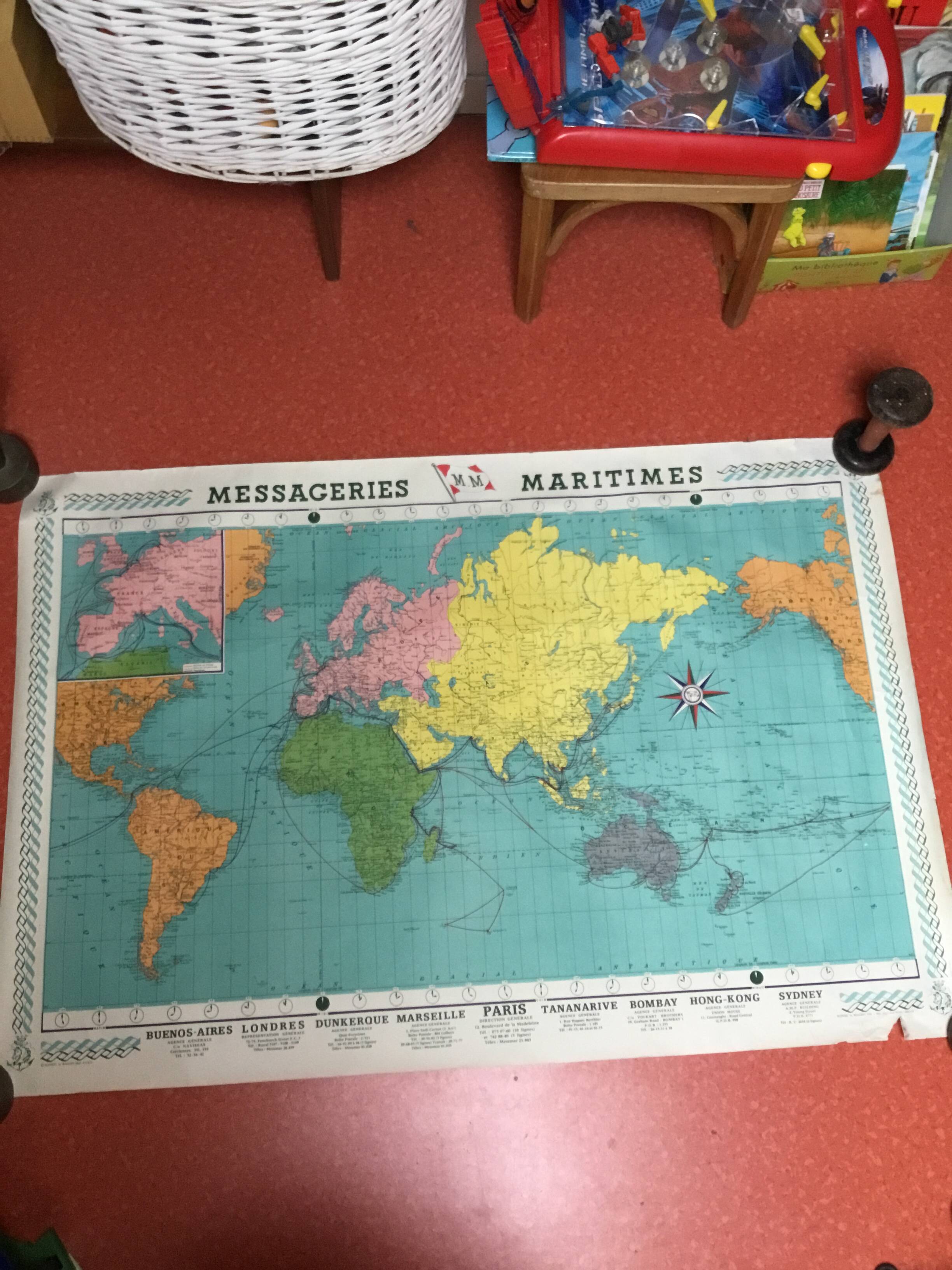 Carte des messageries maritimes