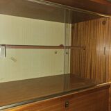 1960s teak veneer secretary with sliding display cabinet.