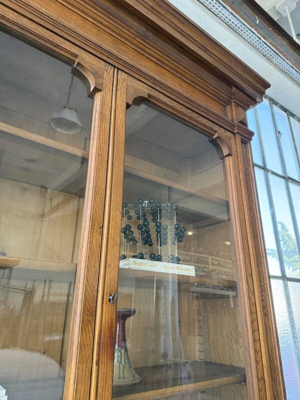 Ancienne bibliothèque vitrée XL chêne napoléon XIXème