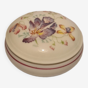 Pilulier Annie Grenade Limoges France décor floral