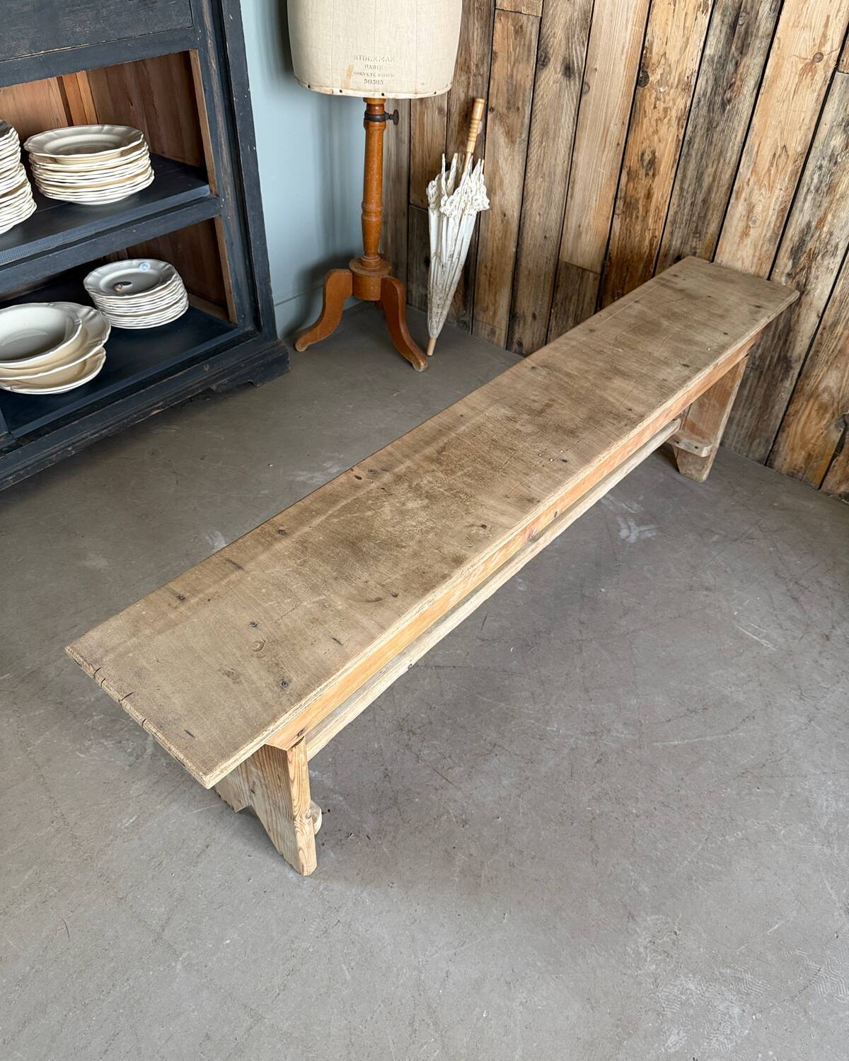 Pair of vintage farmhouse benches (refurbished)