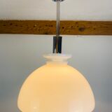 Bauhaus chrome and opaline pendant lamp