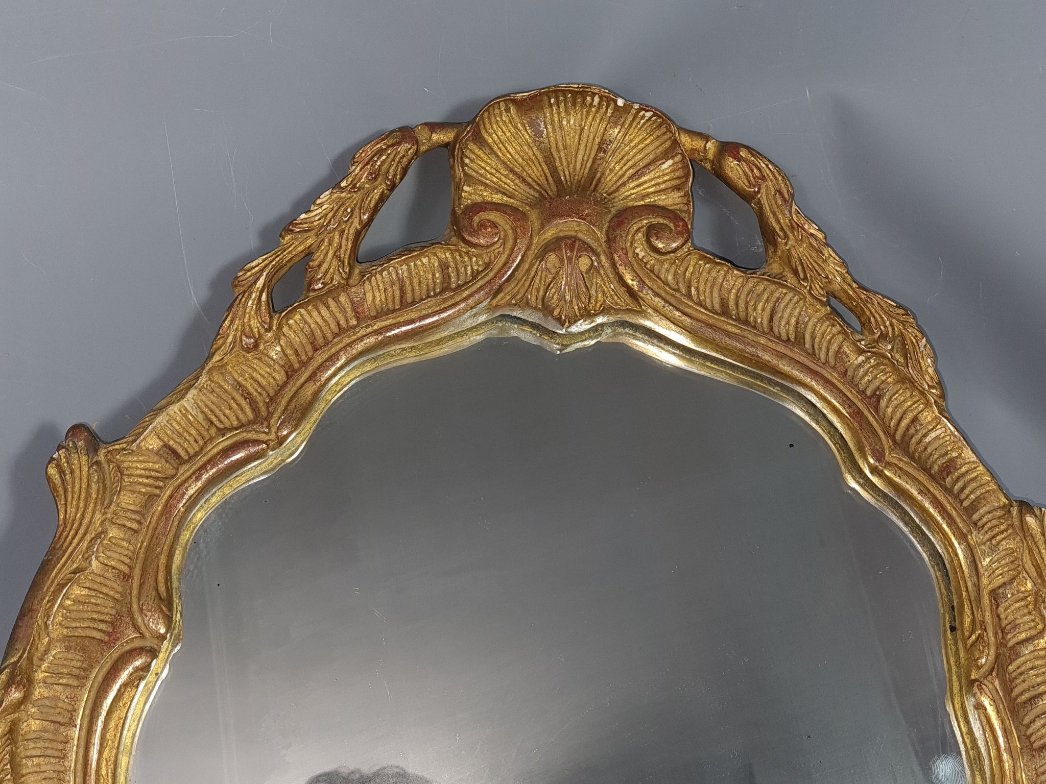 Old mirror frame gilded wood decoration shells and rinses Louis XV style 58x42 cm SB