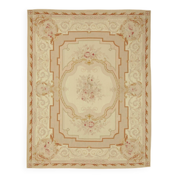 Handmade European Vintage Aubusson Kilim 308 cm x 397 cm