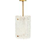 Mid-Century Scandinavian Crystal Glass & Brass Ceiling Light by C.Fagerlund